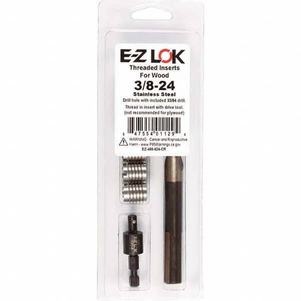 E-Z LOK - Thread Repair Kits Insert Thread Size (Inch): 3/8-24 Includes Drill: Yes - Exact Tool & Supply
