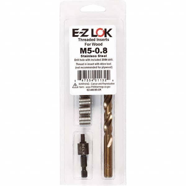 E-Z LOK - Thread Repair Kits Insert Thread Size (mm): M5x0.80 Includes Drill: Yes - Exact Tool & Supply