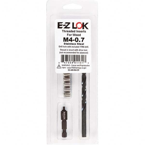 E-Z LOK - Thread Repair Kits Insert Thread Size (mm): M4x0.70 Includes Drill: Yes - Exact Tool & Supply