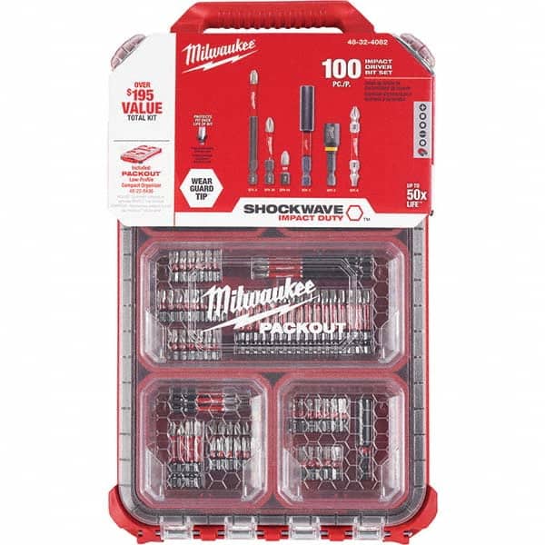 Milwaukee Tool - Power & Impact Screwdriver Bit Sets Point Type: Phillips; Slotted; Square; Torx Tool Type: Driver Bit - Exact Tool & Supply