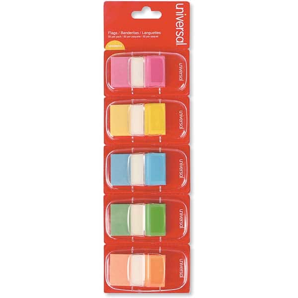 UNIVERSAL - Self-Stick Page Flags Style: Flag Color: Assorted - Exact Tool & Supply