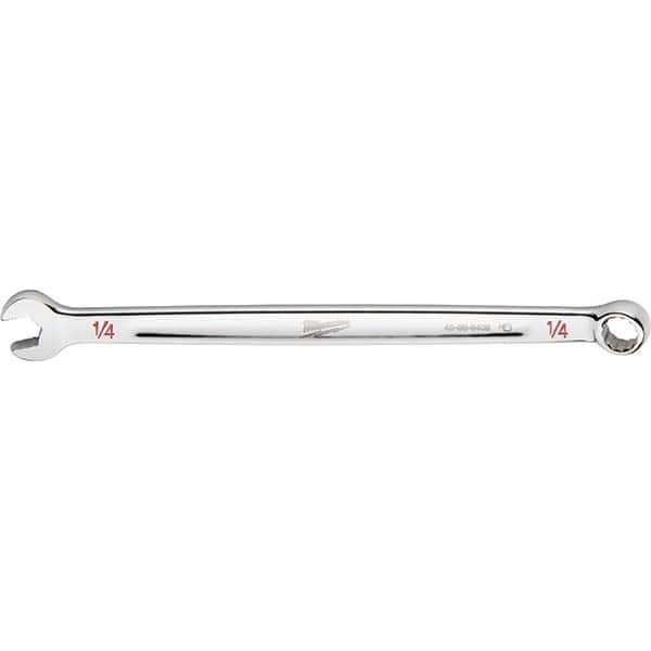 Milwaukee Tool - Combination Wrenches; Type: Combination Wrench ; Tool Type: SAE ; Size (Inch): 1/4 ; Number of Points: 12 ; Finish/Coating: Steel ; Material: Steel - Exact Tool & Supply
