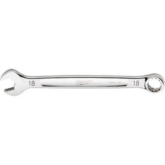 Milwaukee Tool - Combination Wrenches; Type: Combination Wrench ; Tool Type: Metric ; Size (mm): 18 ; Number of Points: 12 ; Finish/Coating: Steel ; Material: Steel - Exact Tool & Supply