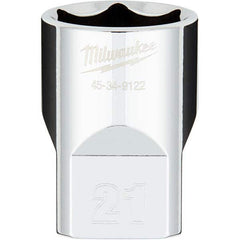 Milwaukee Tool - Hand Sockets Drive Size (Inch): 1/2 Size (mm): 21.0000 - Exact Tool & Supply