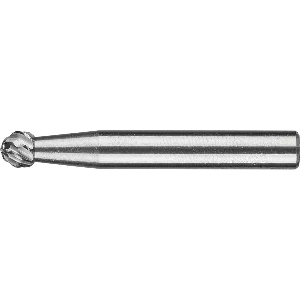 PFERD - SD-1, 1/4" Cut Diam, 1/4" Shank Diam, Carbide Diamond Pattern Ball Burr - Exact Tool & Supply