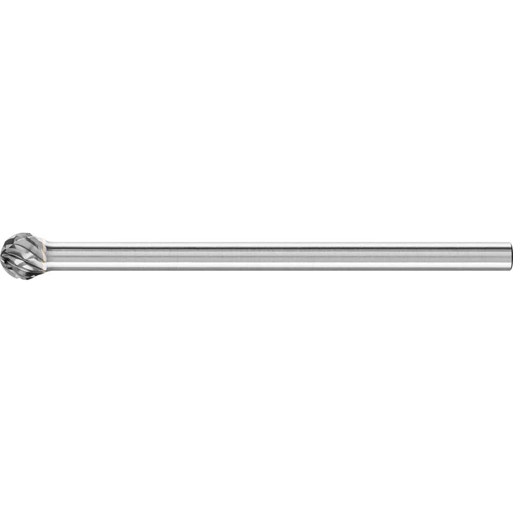 PFERD - SD-3L6, 3/8" Cut Diam, 1/4" Shank Diam, Carbide No End Cut Ball Burr - Exact Tool & Supply