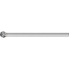 PFERD - SD-3L6, 3/8" Cut Diam, 1/4" Shank Diam, Carbide No End Cut Ball Burr - Exact Tool & Supply