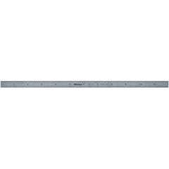 Satin Chrome Finish Full Flex Steel Rule- Model 182-221-12″ Length-4R Graduation-1/2″ Width - Exact Tool & Supply