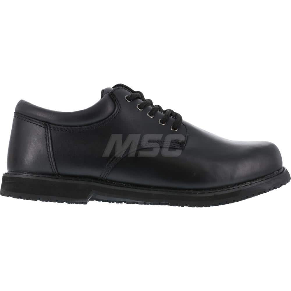 Work Boot: Size 4, 2-3/4″ High, Leather, Plain Toe Black, Wide Width