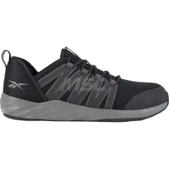 Work Boot: Size 9.5, 2-3/4″ High, Mesh, Steel Toe Black & Dark Gray, Extra Wide Width