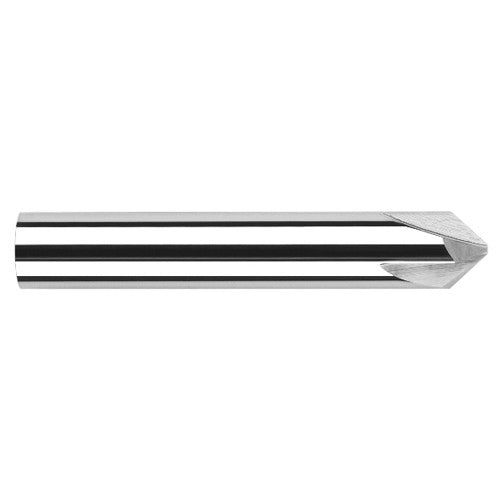 Chamfer Cutters - 0.2500″ (1/4″) Shank Diameter × 30° per side Carbide Flat Chamfer Cutter, 3 Flutes - Exact Tool & Supply
