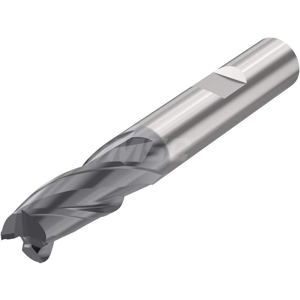 Corner Radius End Mill: 0.315″ Dia, 3 Flutes, Solid Carbide 35 ° Helix, SIRON-A Coated, Corner Chamfer End, Series JSE513
