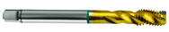 1-12 2B 4-Flute Cobalt Green Ring Semi-Bottoming 40 degree Spiral Flute Tap-TiN - Exact Tool & Supply