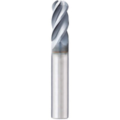 Ball End Mill: 0.3125″ Dia, 0.5″ LOC, 4 Flute, Solid Carbide 2″ OAL, 5/16″ Shank Dia, 37 ° Helix, AlCrN Coated, Single End, Series XPVB