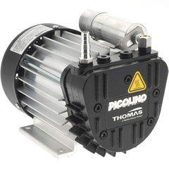 Thomas - Rotary Vane-Type Vacuum Pumps Voltage: 120 VAC Length (Decimal Inch): 8.2300 - Exact Tool & Supply