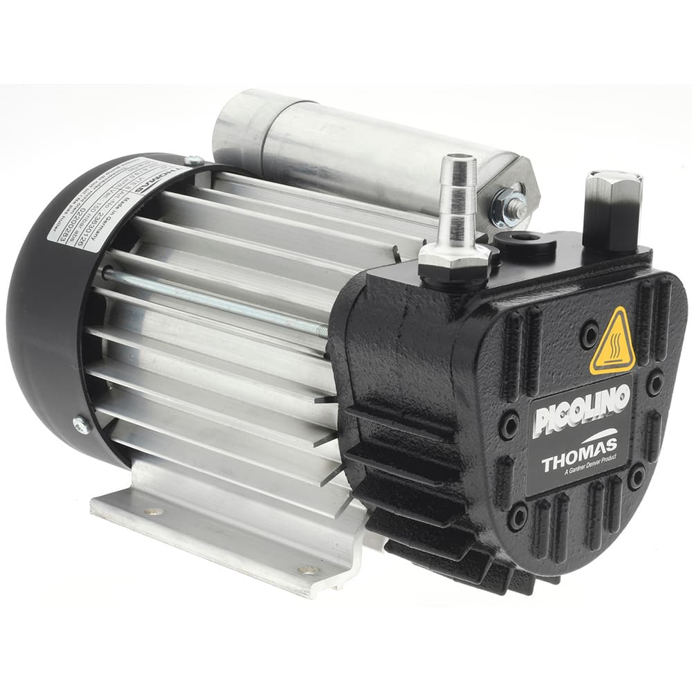 Thomas - Rotary Vane-Type Vacuum Pumps Voltage: 115 VAC Length (Decimal Inch): 9.8000 - Exact Tool & Supply