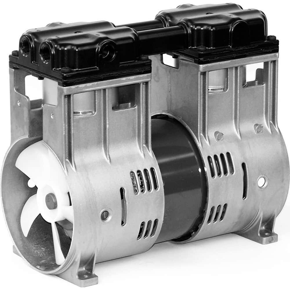 Thomas - Rotary Vane-Type Vacuum Pumps Voltage: 115 VAC Length (Decimal Inch): 10.3900 - Exact Tool & Supply