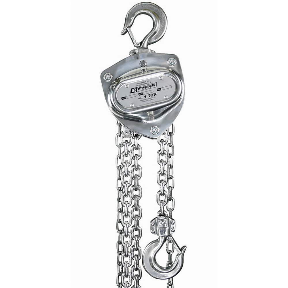 OZ Lifting Products - Manual Hoists-Chain, Rope & Strap Type: Hand Chain Hoist Lifting Material: Chain - Exact Tool & Supply