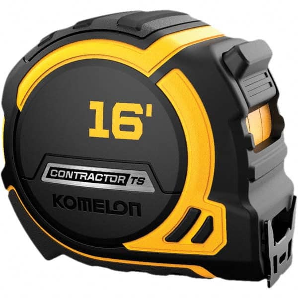 Komelon - 16' x 1-1/4" Hi-Vis Yellow/White Blade Tape Measure - Exact Tool & Supply