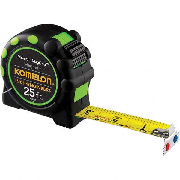 Komelon - 25' x 1" Yellow Blade Tape Measure - Exact Tool & Supply