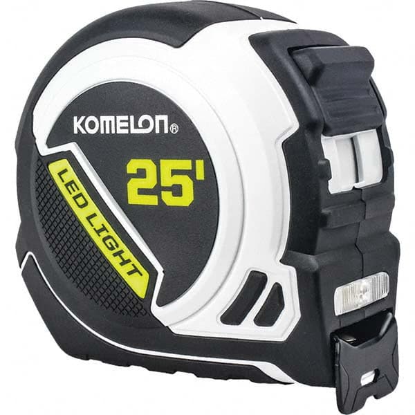 Komelon - 25' x 1" Hi-Vis Yellow/White Blade Tape Measure - Exact Tool & Supply