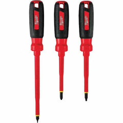 Milwaukee Tool - Screwdriver Sets Screwdriver Types Included: Slotted Number of Pieces: 3 - Exact Tool & Supply