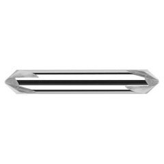 Chamfer Cutters - 0.1250″ (1/8″) Shank Diameter × 30° per side Carbide Pointed Chamfer Cutter DE, 2 Flutes - Exact Tool & Supply
