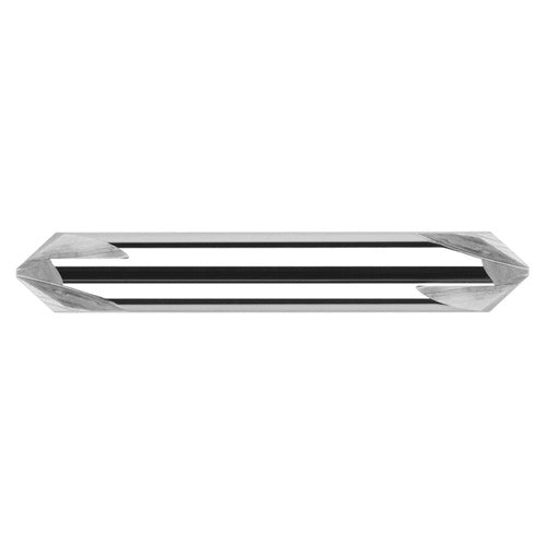 Chamfer Cutters - 0.3750″ (3/8″) Shank Diameter × 30° per side Carbide Flat Chamfer Cutter DE, 3 Flutes - Exact Tool & Supply