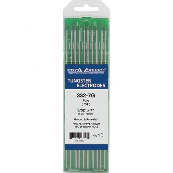 PRO-SOURCE - Tungsten Electrodes Type: Pure Diameter (Inch): 3/32 - Exact Tool & Supply