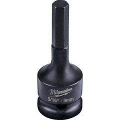 Milwaukee Tool - Impact Hex & Torx Bit Sockets Drive Size (Inch): 1/2 Hex Size (mm): 8.0 - Exact Tool & Supply