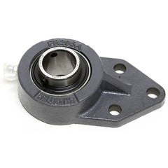 Shuster - UCFB207-22, 1-3/8" ID, 3-3/4" OAL x 6-1/8" OAH x 1-5/8" Wide, 3-Bolt Flange Mounted Bearing - Exact Tool & Supply