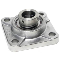 Shuster - SNASF206-19, 1-3/16" ID, 4-1/4" OAL x 4-1/4" OAH, 4-Bolt Flange Bearing - Exact Tool & Supply