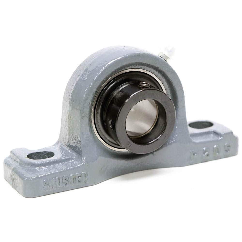 Shuster - NAPL206-19, 1-3/16" ID, 160mm OAL x 3-1/8" OAH, Ball Bearing Pillow Block - Exact Tool & Supply