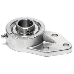 Shuster - SUCSFB207-20, 1-1/4" ID, 3-3/4" OAL x 156mm OAH x 1-7/8" Wide, 3-Bolt Flange Mounted Bearing - Exact Tool & Supply