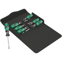 Wera - Screwdriver Sets; Screwdriver Types Included: Phillips; Slotted; Pozidriv; Torx ; Number of Pieces: 7.000 ; Slotted: Yes ; Case Type: Textile Case ; Phillips Point Size: #1 - Exact Tool & Supply
