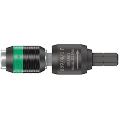 Wera - Torque Limiting Screwdrivers; Type: Free Turning Adapter ; Minimum Torque (Nm): 10.000 ; Minimum Torque (In/Lb): 7.3756 (Pounds); Maximum Torque (Nm): 10.000 ; Maximum Torque (In/Lb): 7.3756 (Pounds); Drive Size (Inch): 1/4 - Exact Tool & Supply