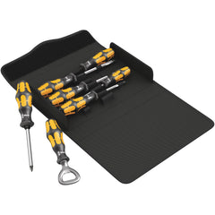 Wera - Screwdriver Sets; Screwdriver Types Included: Phillips; Slotted ; Number of Pieces: 7.000 ; Slotted: Yes ; Case Type: Textile Case ; Phillips Point Size: #1 - Exact Tool & Supply