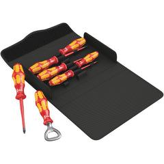 Wera - Screwdriver Sets; Screwdriver Types Included: Phillips; Slotted ; Number of Pieces: 7.000 ; Slotted: Yes ; Case Type: Textile Case ; Phillips Point Size: #1 - Exact Tool & Supply