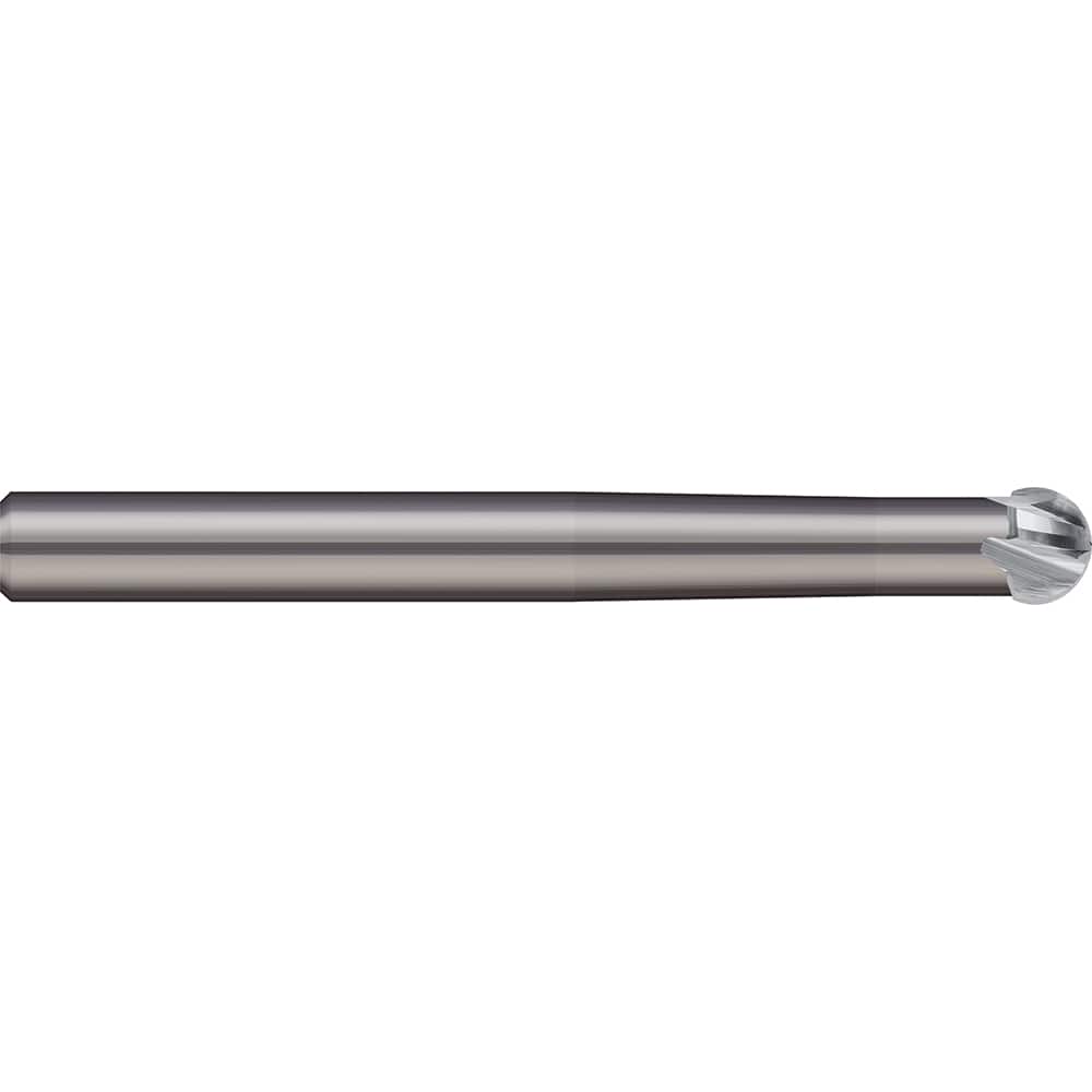 Micro 100 - 3/8" Diam 220° Wrap Angle 0.3" LOC 4-Flute Uncoated Undercut End Mill - Exact Tool & Supply