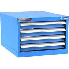 Champion Tool Storage - Modular Storage Cabinets; Type: Under-Desk Narrow Width Drawer Cabinet ; Number of Drawers: 4.000 ; Height (Inch): 15-3/4 ; Width (Inch): 22-3/16 ; Depth (Inch): 28-1/2 ; Color: Bright Blue - Exact Tool & Supply