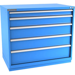 Champion Tool Storage - Modular Storage Cabinets; Type: Counter-Height Extra Width Drawer Cabinet ; Number of Drawers: 5.000 ; Height (Inch): 41-3/4 ; Width (Inch): 47 ; Depth (Inch): 28-1/2 ; Color: Bright Blue - Exact Tool & Supply