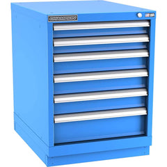 Champion Tool Storage - Modular Storage Cabinets; Type: Desk-Height Narrow Width Drawer Cabinet ; Number of Drawers: 6.000 ; Height (Inch): 29-7/8 ; Width (Inch): 22-3/16 ; Depth (Inch): 28-1/2 ; Color: Bright Blue - Exact Tool & Supply