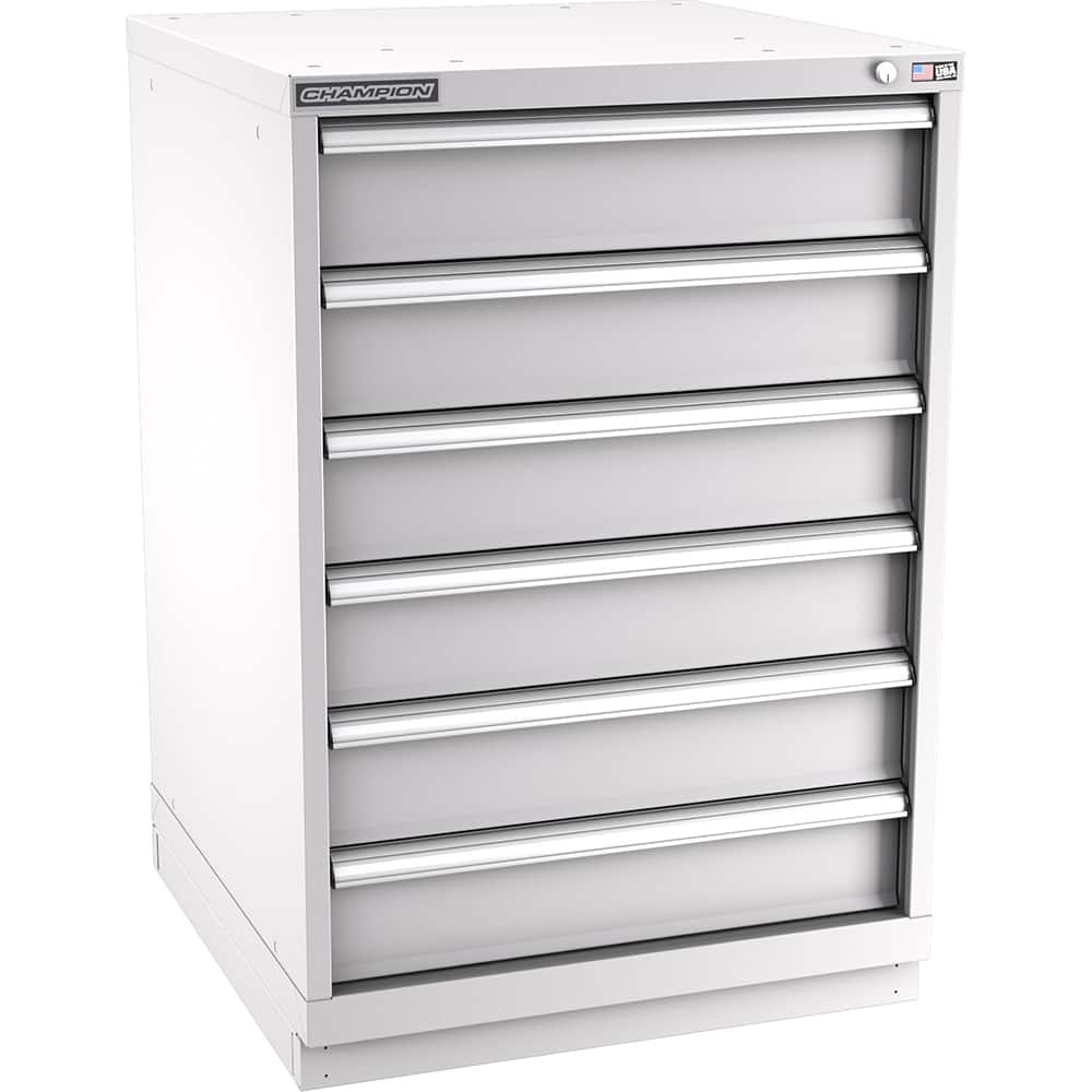 Champion Tool Storage - Modular Storage Cabinets; Type: Counter-Height Standard Width Drawer Cabinet ; Number of Drawers: 6.000 ; Height (Inch): 41-3/4 ; Width (Inch): 28-1/4 ; Depth (Inch): 28-1/2 ; Color: Light Gray - Exact Tool & Supply