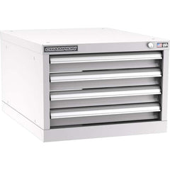 Champion Tool Storage - Modular Storage Cabinets; Type: Under-Desk Narrow Width Drawer Cabinet ; Number of Drawers: 4.000 ; Height (Inch): 15-3/4 ; Width (Inch): 22-3/16 ; Depth (Inch): 28-1/2 ; Color: Light Gray - Exact Tool & Supply