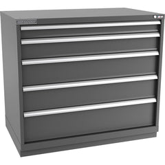 Champion Tool Storage - Modular Storage Cabinets; Type: Counter-Height Extra Width Drawer Cabinet ; Number of Drawers: 5.000 ; Height (Inch): 41-3/4 ; Width (Inch): 47 ; Depth (Inch): 28-1/2 ; Color: Dark Gray - Exact Tool & Supply