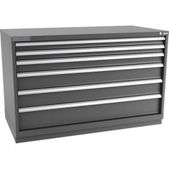 Champion Tool Storage - Modular Storage Cabinets; Type: Bench-Height Double Width Drawer Cabinet ; Number of Drawers: 6.000 ; Height (Inch): 35-7/8 ; Width (Inch): 56-1/2 ; Depth (Inch): 28-1/2 ; Color: Dark Gray - Exact Tool & Supply