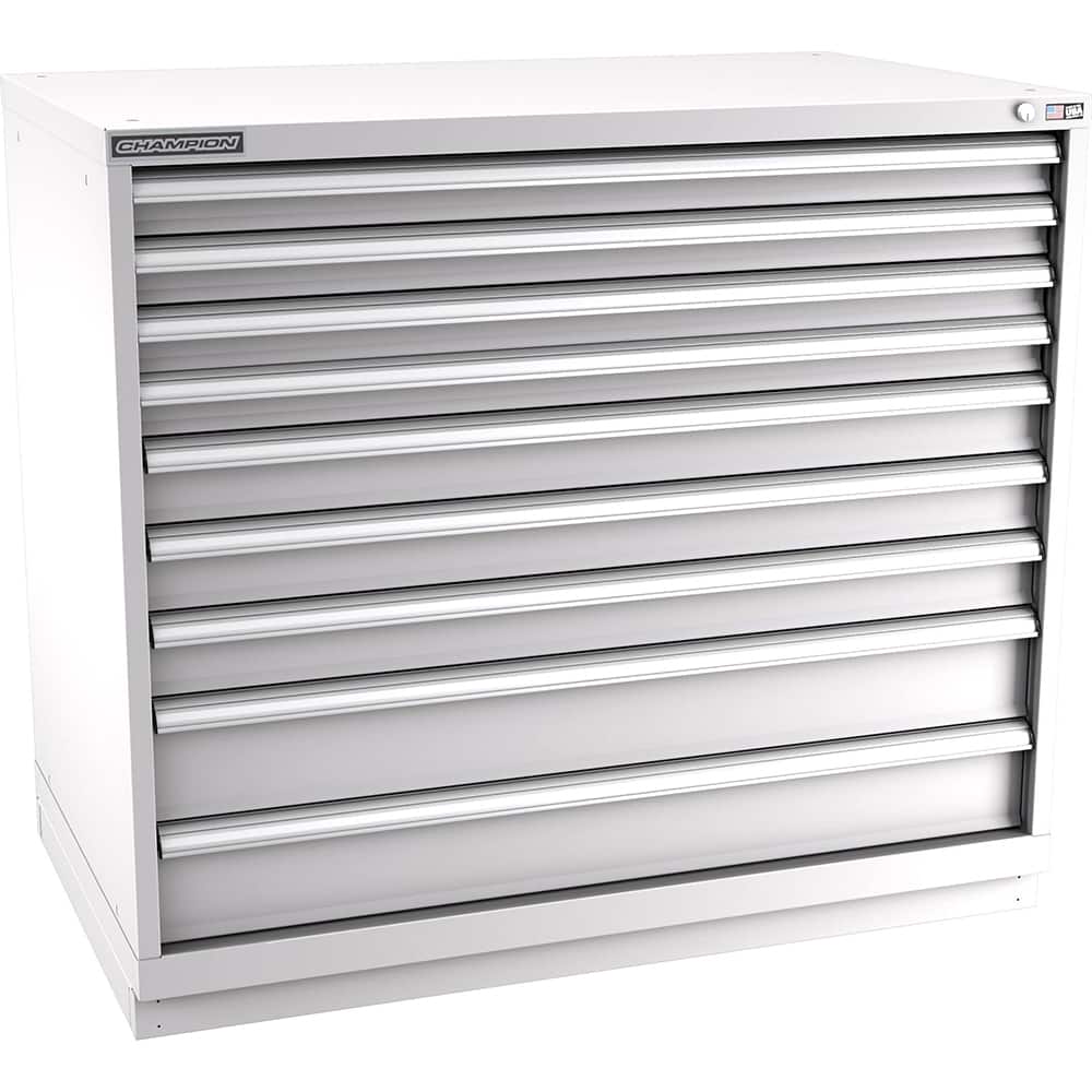 Champion Tool Storage - Modular Storage Cabinets; Type: Counter-Height Extra Width Drawer Cabinet ; Number of Drawers: 9.000 ; Height (Inch): 41-3/4 ; Width (Inch): 47 ; Depth (Inch): 28-1/2 ; Color: Light Gray - Exact Tool & Supply