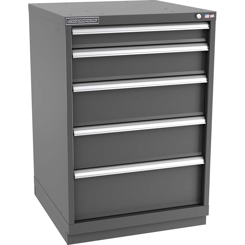 Champion Tool Storage - Modular Storage Cabinets; Type: Counter-Height Standard Width Drawer Cabinet ; Number of Drawers: 5.000 ; Height (Inch): 41-3/4 ; Width (Inch): 28-1/4 ; Depth (Inch): 28-1/2 ; Color: Dark Gray - Exact Tool & Supply