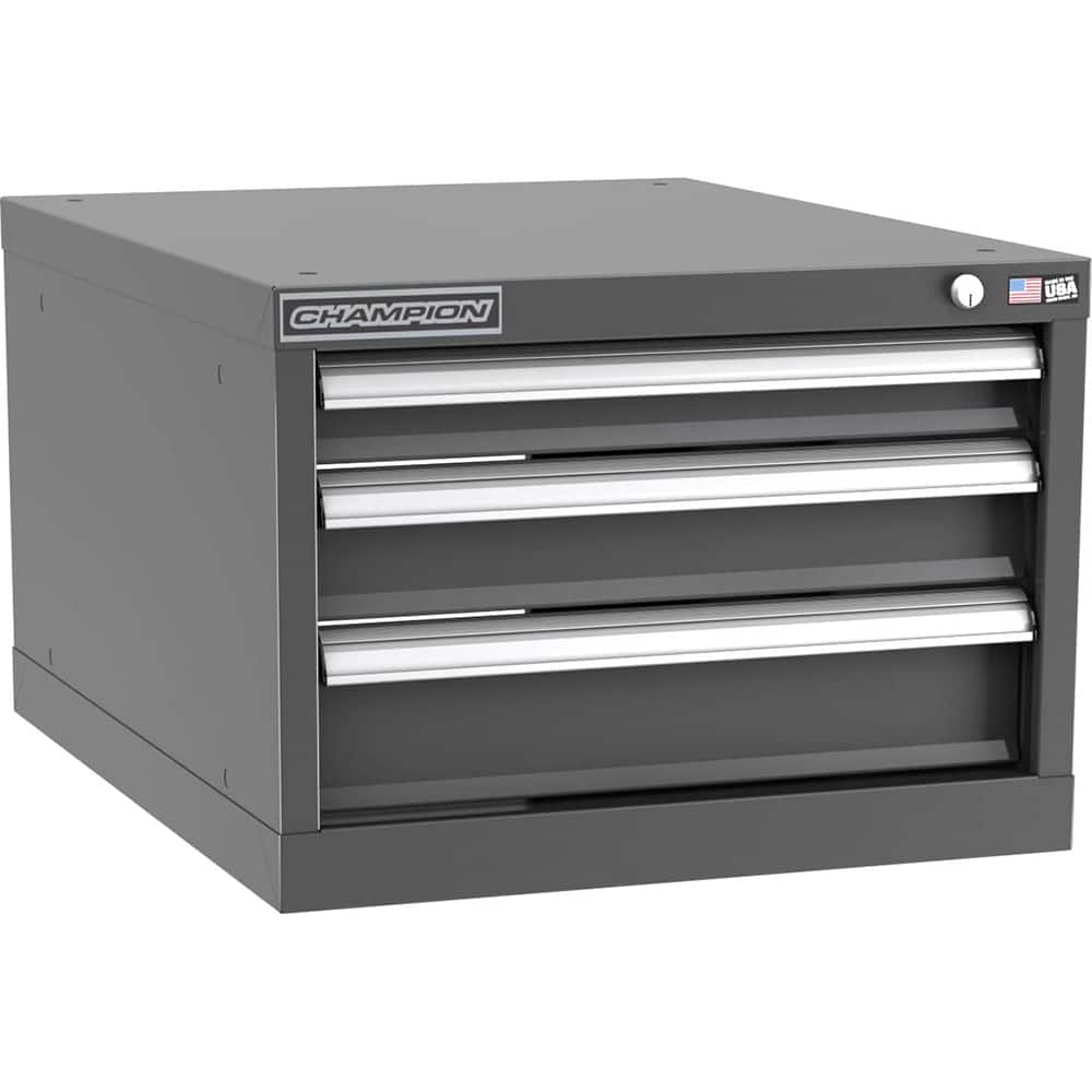 Champion Tool Storage - Modular Storage Cabinets; Type: Under-Desk Narrow Width Drawer Cabinet ; Number of Drawers: 3.000 ; Height (Inch): 15-3/4 ; Width (Inch): 22-3/16 ; Depth (Inch): 28-1/2 ; Color: Dark Gray - Exact Tool & Supply
