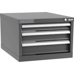 Champion Tool Storage - Modular Storage Cabinets; Type: Under-Desk Narrow Width Drawer Cabinet ; Number of Drawers: 3.000 ; Height (Inch): 15-3/4 ; Width (Inch): 22-3/16 ; Depth (Inch): 28-1/2 ; Color: Dark Gray - Exact Tool & Supply